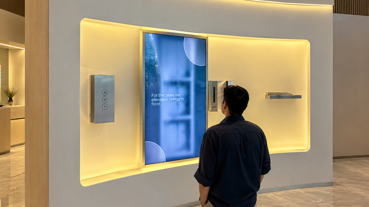 Interactive curved rotoscopic wall